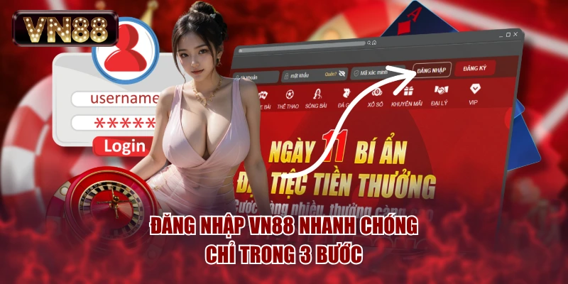 Đăng nhập VN88 nhanh chóng chỉ trong 3 bước